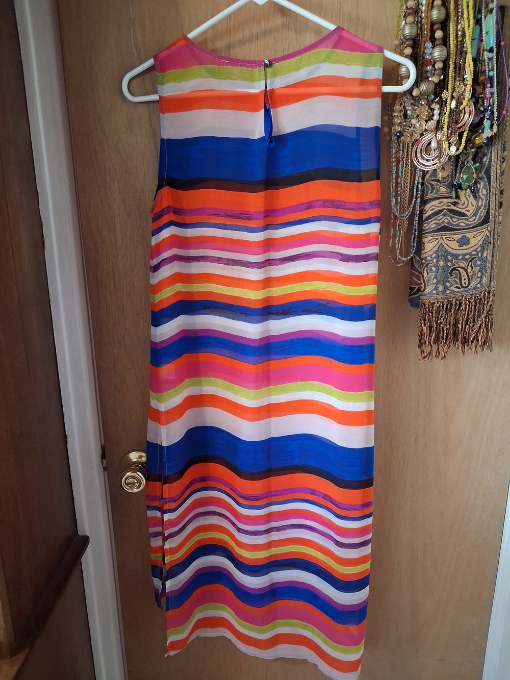 Vince Camuto Striped Maxi Dress in Blue Size Small Like New - Picture 2 of 4